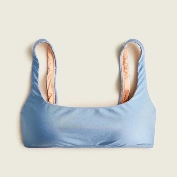 J. Crew | Plus Size Shiny Squareneck Bikini Top + Bikini Bottom Liquid Riva - Picture 5 of 6